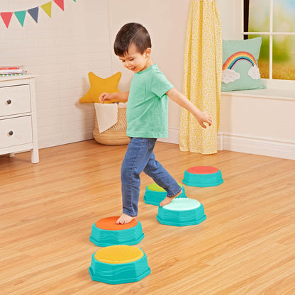 B. toys – Balance Beam for Kids – Interlocking Balancing Beams – 5 Sensory Pads & 8 Beams – Active Play for Toddlers, Kids – 3+ Years– Balance & Build Set